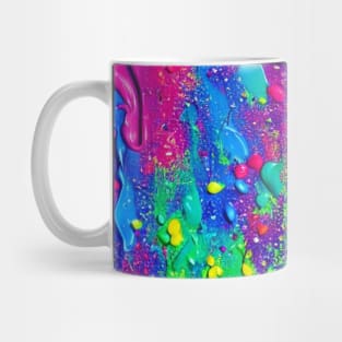 Abstract vibrant colors fun, celebration and joy paints merging, merging, socializing Mug